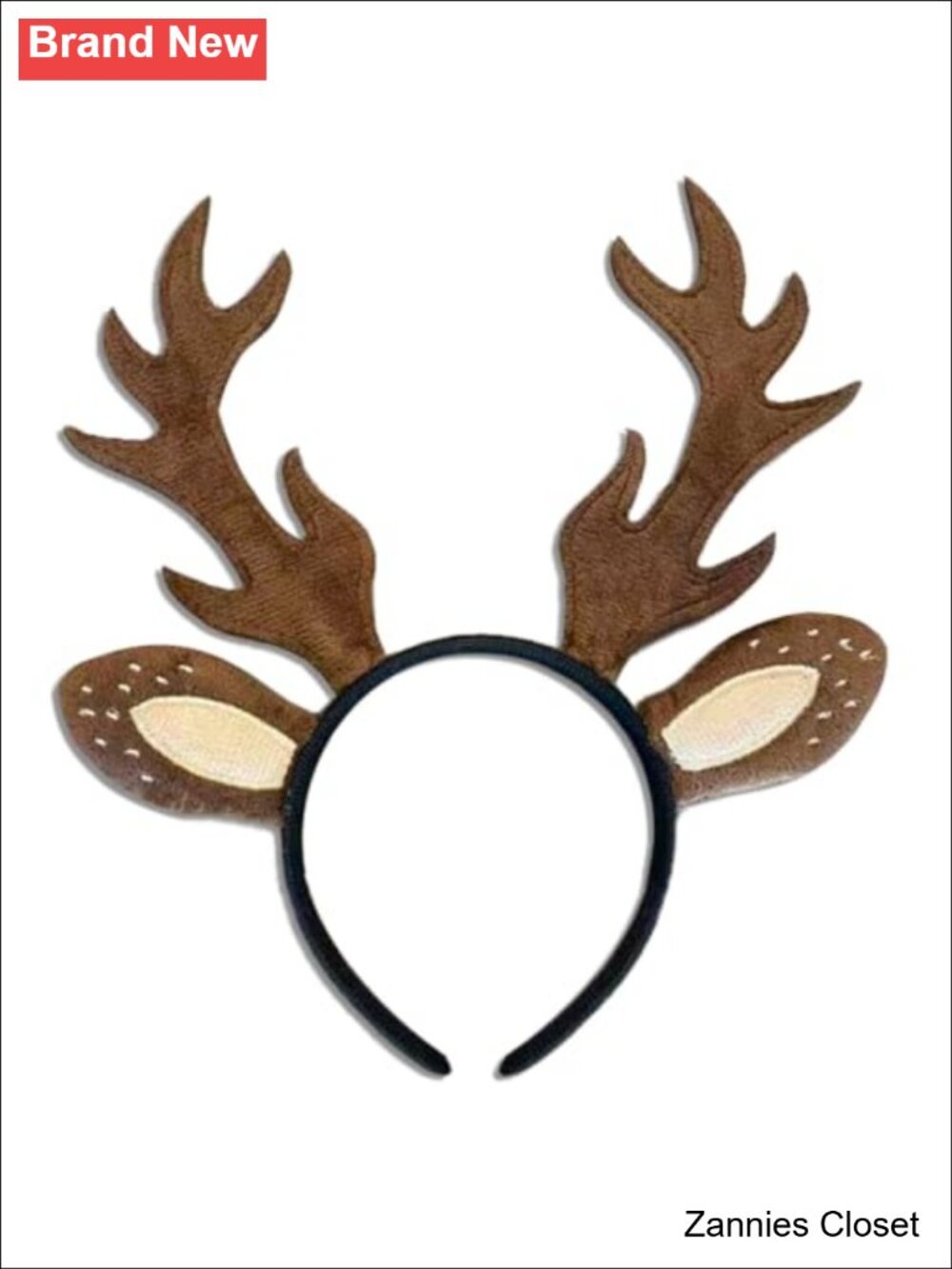 👻 Deer Antlers Headband Plush Reindeer Ears Halloween Christmas Cosplay